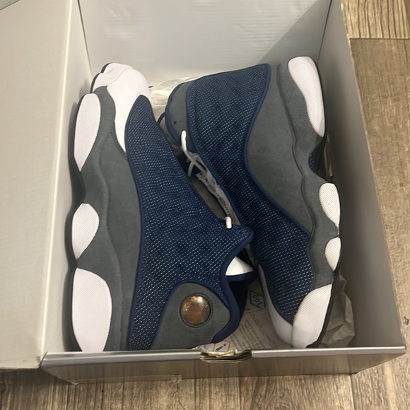 Air Jordan retro 13 navy blue and white with gray - Picture 3 of 4
